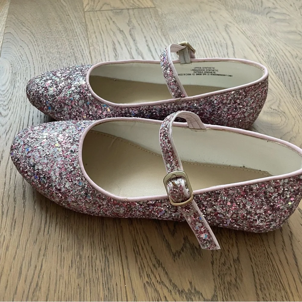 J. Crew Pink Dress Flats with Glitter Finish - Picture 6 of 6